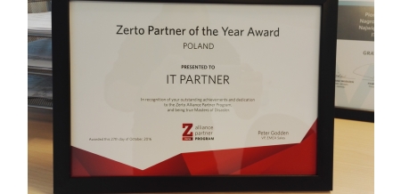 ZERTO Partner of the Year 2016 !